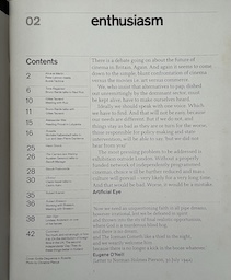 Enthusiasm Magazine table of contents